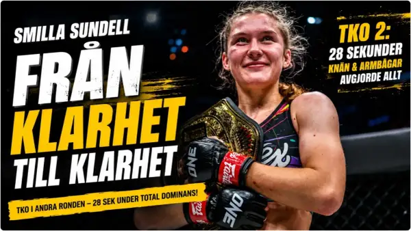 Smilla Sundell, mästarinnan, redo för sin smilla sundell next fight. TKO på 28 sekunder avgjorde allt.