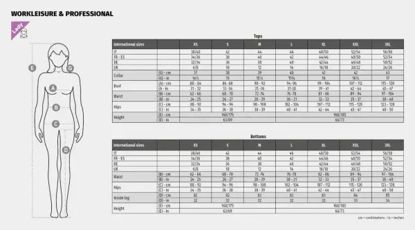Tabella taglie: taglia 38 francese corrisponde a IT 34/36 per i top e 34/36 per i pantaloni.
