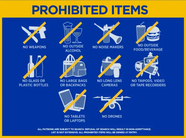 Navigating lost lands requires awareness of prohibited items: no weapons, outside alcohol, noise makers, food/drinks, glass bottles, large bags, long lens cameras, tripods, tablets, laptops, or drones.