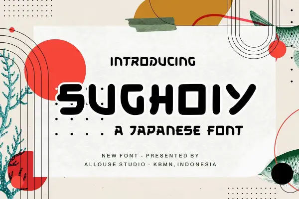 Introducing SUCHOIY, a new font with a distinct Japanese font style. This design features bold lettering and artistic elements.