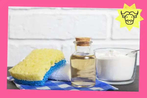 Spugna, aceto e bicarbonato antibatterico: ingredienti naturali per una casa pulita e profumata.