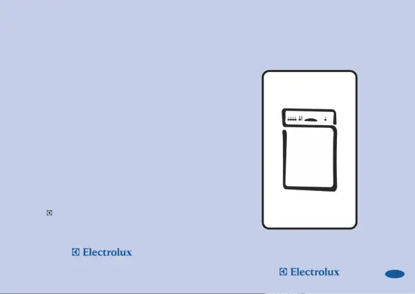 Ikona zmywarki Electrolux, pomocna przy korzystaniu z instrukcji obsługi.