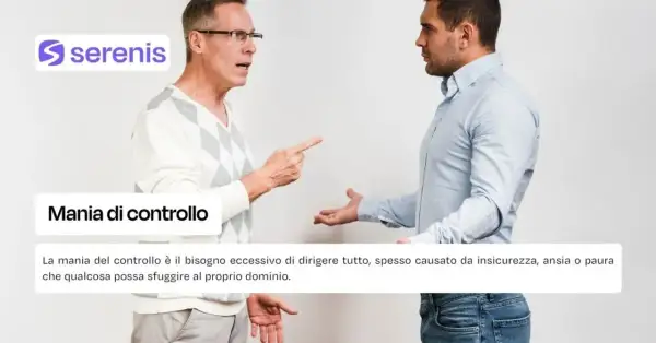 Due uomini discutono animatamente. Uno punta il dito, mostrando la sua mania del controllo.