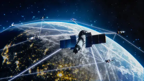 Satelity Starlink tworzą sieć wokół Ziemi, zapewniając globalny internet.