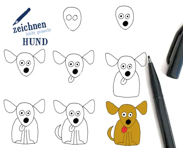 Hunde zeichnen leicht: Einfache Schritt-für-Schritt-Anleitung