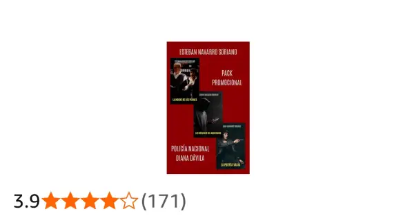 Pack promocional de Esteban Navarro Soriano con "La noche de los peones", "Los crímenes del abecedario" y "La puerta vacía".