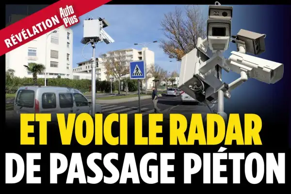 Un radar de passage piéton surveille un passage clouté.