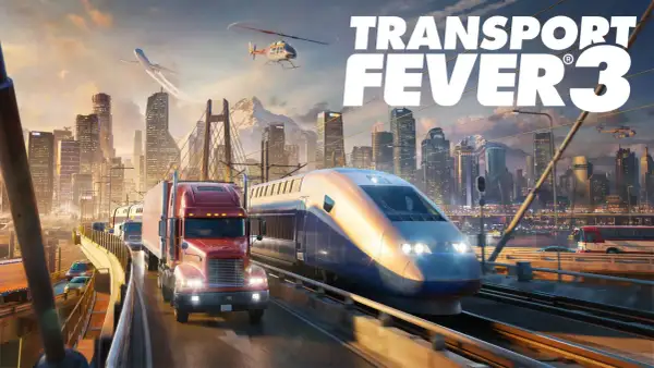 Transport Fever 3: Pędzący pociąg, ciężarówka i samolot nad miastem. Rozbuduj swoje imperium transportowe!