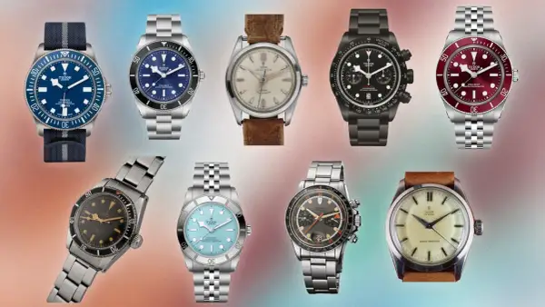 Variedad de relojes Tudor, desde modelos clásicos hasta deportivos, reflejando diversas opiniones de los Tudor.