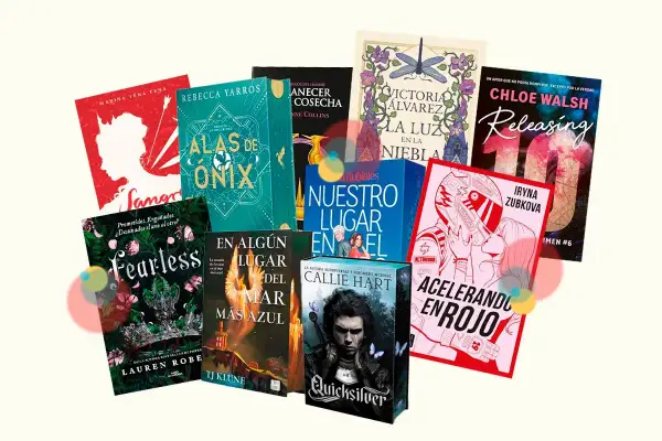 Colección de libros mas vendidos adolescentes: "Alas de Ónix", "Fearless", "Quicksilver", "Acelerando en Rojo" y más.