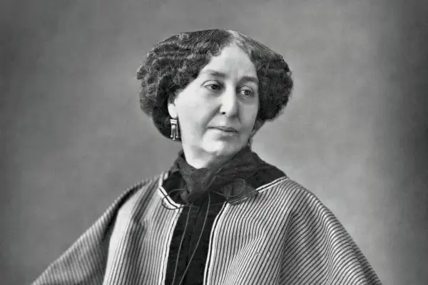 Portret George Sand, autorki wielu wspaniałych książek, w eleganckiej kreacji.