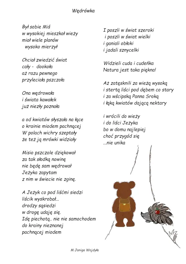 Wędrówka wiersz - analiza i interpretacja niezwykłej podróży wyobraźni