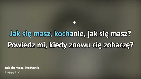 Podkład muzyczny do Jak się masz, kochanie - idealny do karaoke