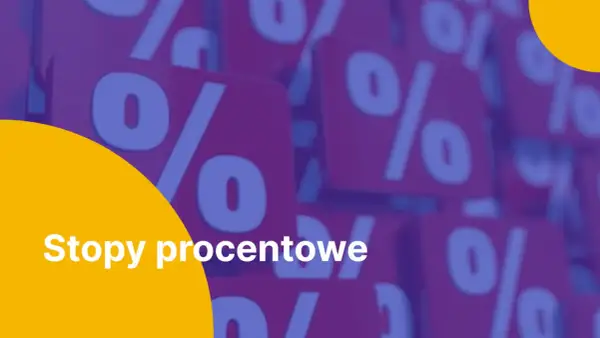 Stopy procentowe w Polsce – tło z symbolami procentów.