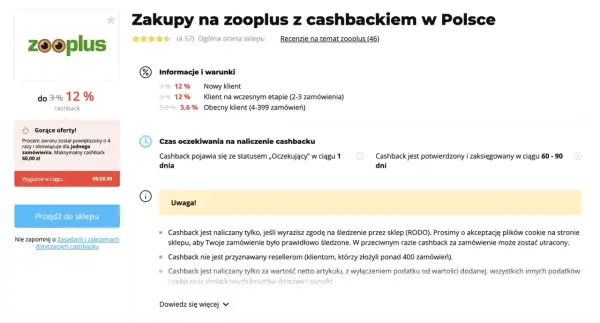 Czy cashback jest bezpieczny? Informacje o naliczaniu, czasie oczekiwania i warunkach cashbacku na Zooplus. Sprawdź, jak działa zwrot pieniędzy.