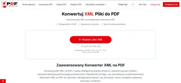 Konwerter XML na PDF. Przekształć pliki XML, np. wyciąg bankowy Santander, na profesjonalne dokumenty PDF.