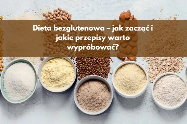 Miseczki z mąkami bezglutenowymi (ryżowa, kukurydziana, gryczana, migdałowa, owsiana) i ziarna.