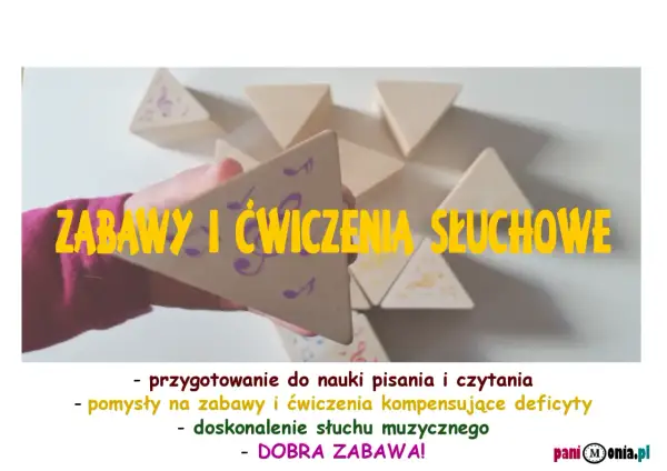 Drewniane trójkąty z nutkami do zabawy i ćwiczeń słuchowych. Doskonałe do nauki pisania, czytania i rozwijania słuchu muzycznego.