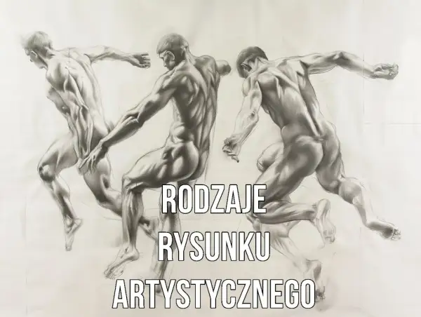 Szkice anatomiczne ukazujące różne rodzaje rysunku artystycznego, dynamiczne pozy biegaczy.