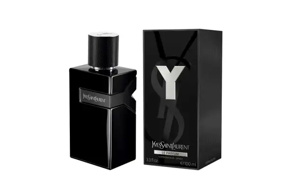 Elegancki flakon i pudełko perfum Yves Saint Laurent Y Le Parfum 100ml w kolorze czarnym.