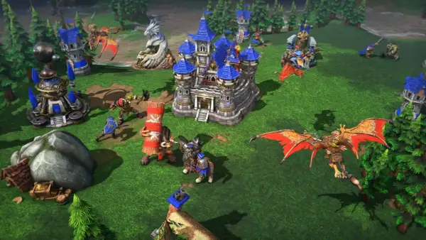 Warcraft 3 Reforged Release: Orcs und Menschen kämpfen um die Vorherrschaft in einer detailreichen Schlacht.