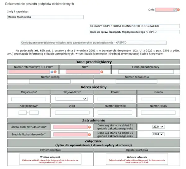 Jak wypełnić oświadczenie o zatrudnieniu kierowcy bez błędów?