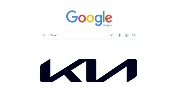 Wyszukiwanie w Google Images: "KN Car" ukazuje nowe logo Kia.