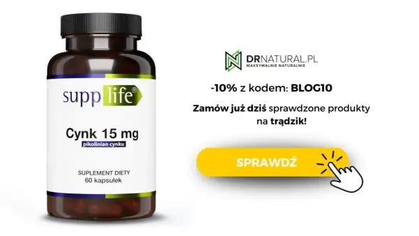 Suplementy na trądzik: cynk 15 mg w kapsułkach. Zamów już dziś i skorzystaj z -10% rabatu!