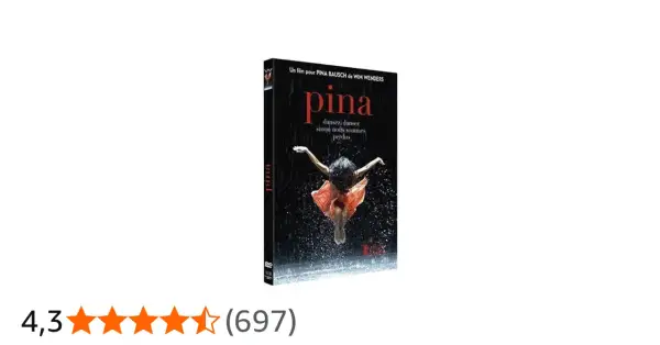 Copertina del film "Pina" di Wim Wenders, un tributo alla coreografa Pina Bausch. La ballerina danza sotto la pioggia.