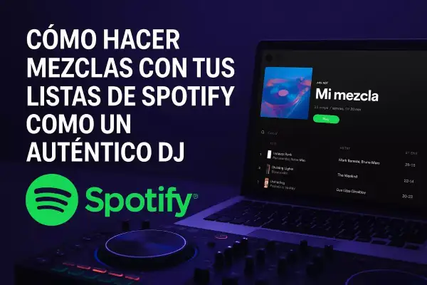 Un DJ profesional muestra cómo mezclar canciones de Spotify en una laptop y controlador.