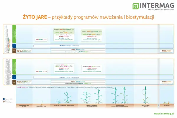 Programy nawożenia i biostymulacji dla żyta jarego: przykłady zastosowania ROOTSTART™, PLONVIT®, BACTIM® i innych preparatów.