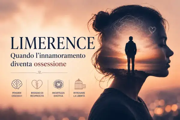 La limerenza: quando l'innamoramento diventa ossessione. Immagine di una donna con un uomo solitario nella sua testa, che simboleggia come smettere di essere ossessionati da una persona.