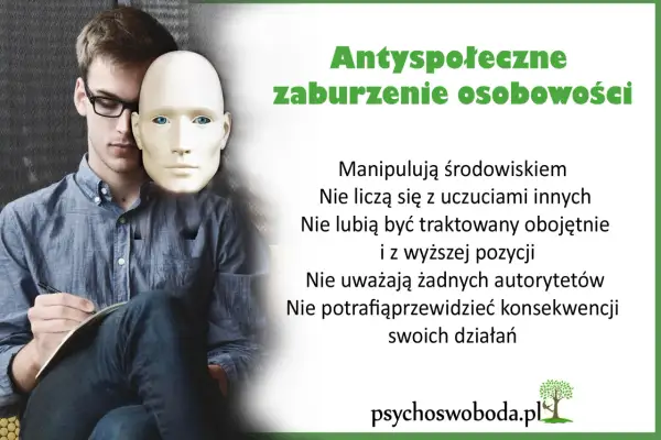 Mężczyzna z maską na twarzy. Antyspołeczne zaburzenie osobowości: manipulacja, brak empatii. Co to?