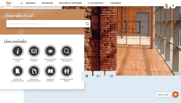 Le site des archives départementales du Tarn propose une recherche intuitive et des accès rapides aux ressources.