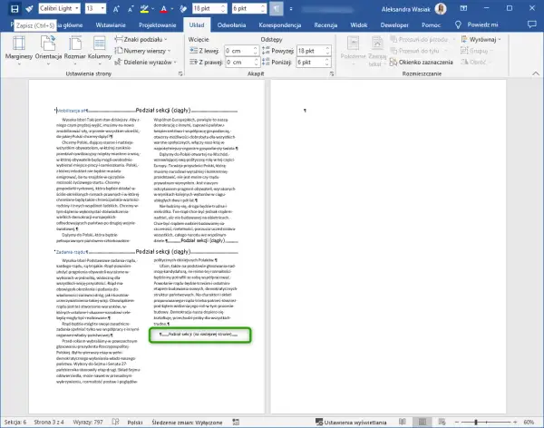Jak przenieść wyraz do następnej linijki w Wordzie bez problemów