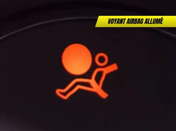 Voyant airbag allumé sur le tableau de bord. Le système de sécurité pourrait ne pas fonctionner.