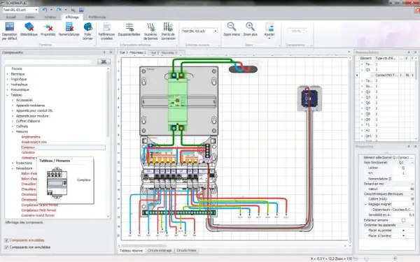 Schéma électrique d'un tableau de distribution réalisé avec un logiciel de conception de **logiciel tableau electrique**.