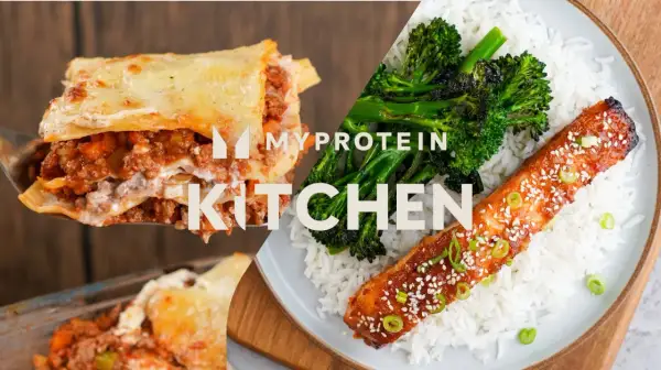 Lasagne und Lachs mit Reis und Brokkoli – leckere Muskelaufbau Rezepte aus der Myprotein Kitchen.