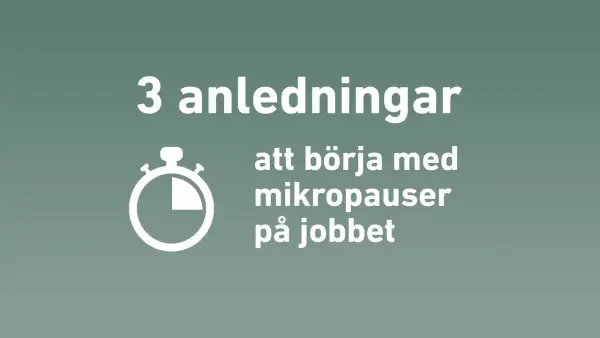 3 anledningar att börja med mikropauser på jobbet. En ikon av en tidmätare symboliserar vikten av korta pauser.
