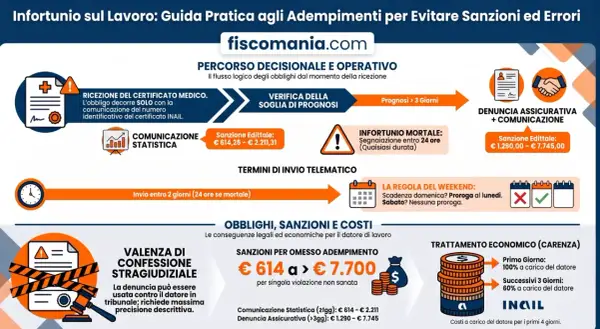 Guida pratica su come funziona un infortunio sul lavoro, con obblighi, sanzioni e costi per il datore di lavoro.