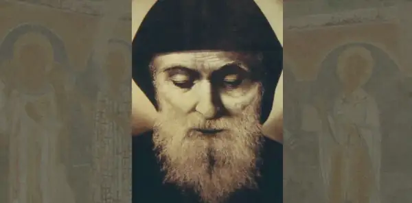 Portret św. Charbela, w ciszy i skupieniu, symbolizujący modlitwę do św. Charbela o uzdrowienie.