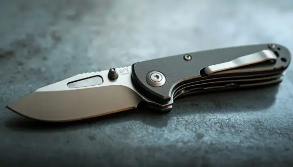 Navaja táctica plegable de acero gris, con clip metálico y diseño robusto. La mejor navaja táctica para cualquier situación.