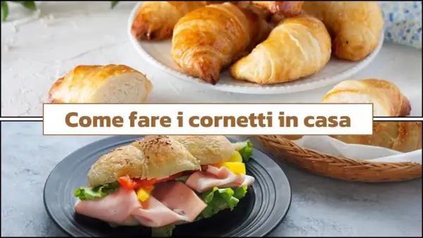 Cornetti fatti in casa dorati e fragranti, pronti per essere farciti o gustati al naturale.