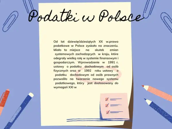 Zmiany w prawie podatkowym w Polsce od lat 90. XX w. wpłynęły na system finansowy. Nowe przepisy dotyczące podatku dochodowego od osób fizycznych i prawnych to kluczowe świadczenia.