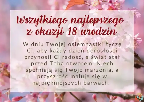 Mądre życzenia religijne na 18. urodziny: Niech każdy dzień dorosłości przynosi radość, a przyszłość maluje się w najpiękniejszych barwach.