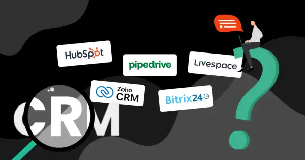 Szukasz idealnego crm program? Zobacz logo HubSpot, Pipedrive, Zoho CRM, Livespace, Bitrix24.