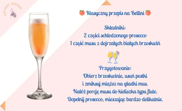 Eleganckie kieliszki z orzeźwiającym prosecco z brzoskwiniami, idealne na letnie popołudnie.