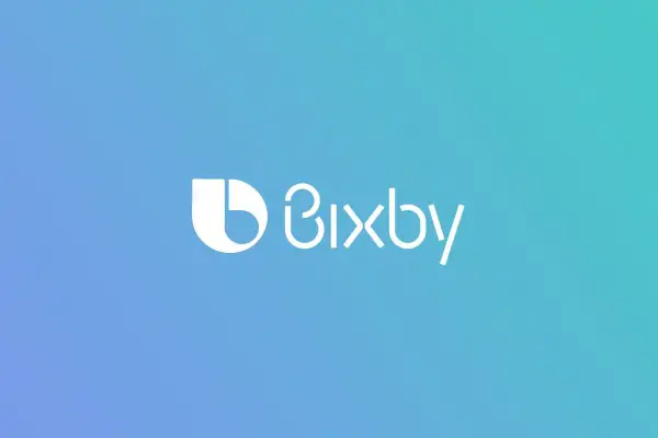Logo Bixby na tle gradientowym. Dowiedz się, bixby vision co to jest i jak działa.