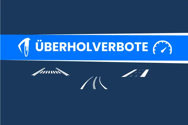 Überholverbote auf Straßen: Zebrastreifen, Kurven und Fahrspuren. VZ 340 warnt vor Gefahren.