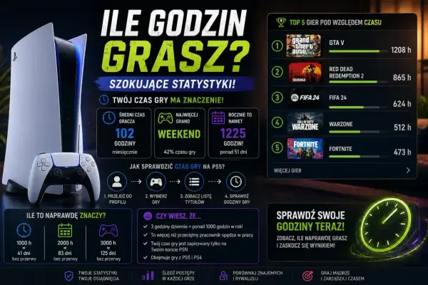 Sony Interactive Entertainment prezentuje statystyki czasu gry na PS5. Zobacz, ile godzin spędzasz na graniu i porównaj z innymi!